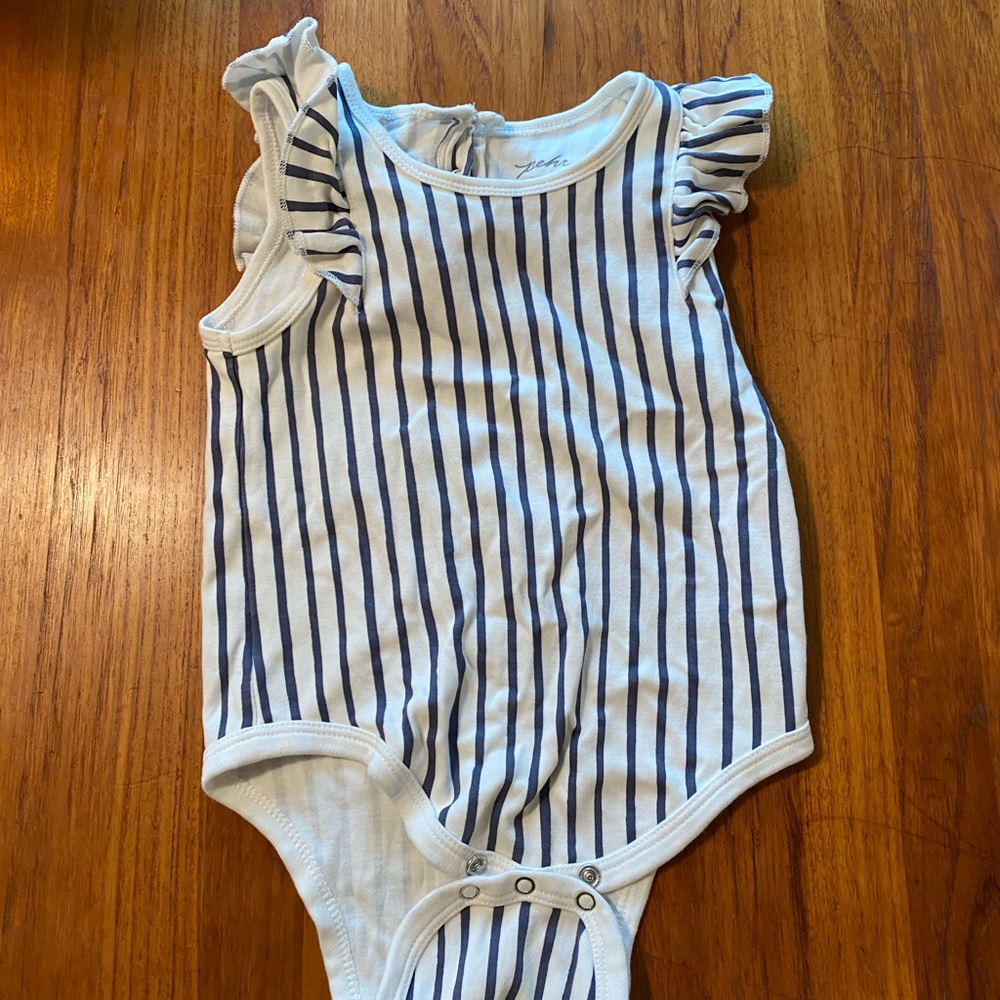 Pehr striped flutter sleeve onesie